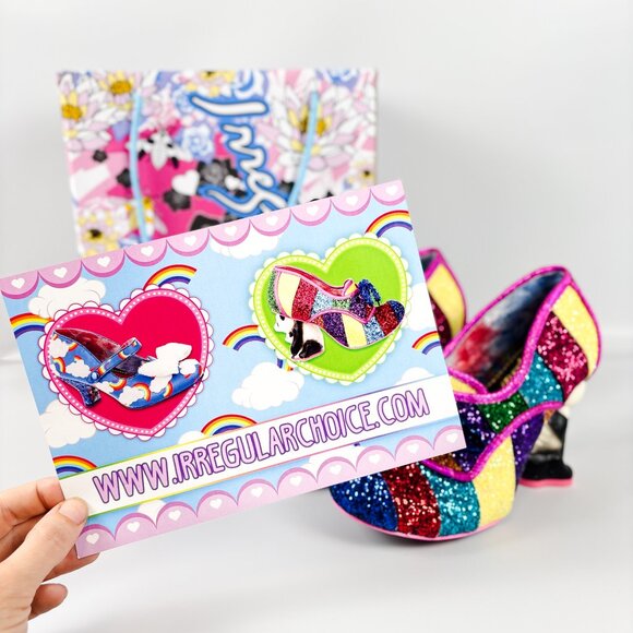 Irregular Choice x Buy Sell Worship Bei Bei Rainbow Glitter Panda Heels Size 8 - Picture 10 of 11